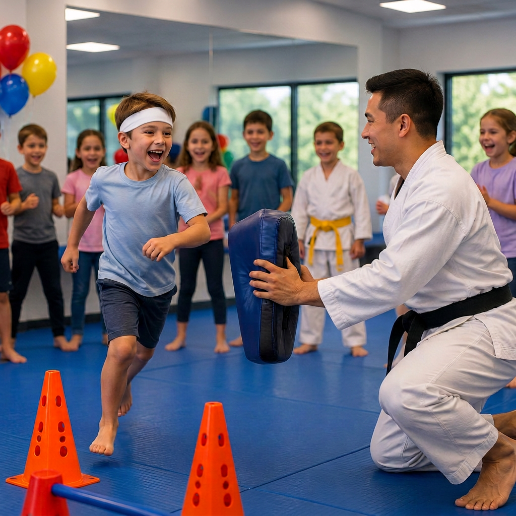 An instructor leading a The Birthday class at Makoto Jiu Jitsu Centers in Deer Park